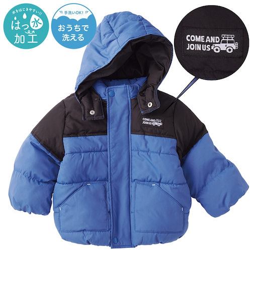 [ベビー]中綿ジャケット　切替 ブルー