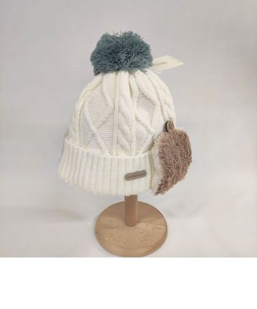 ニット帽　耳当て付き　裏ボア