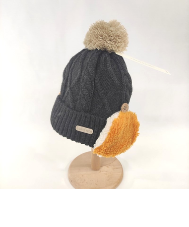 ニット帽 耳当て付き 裏ボア