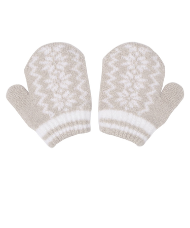 ミトン　雪　ベージュ