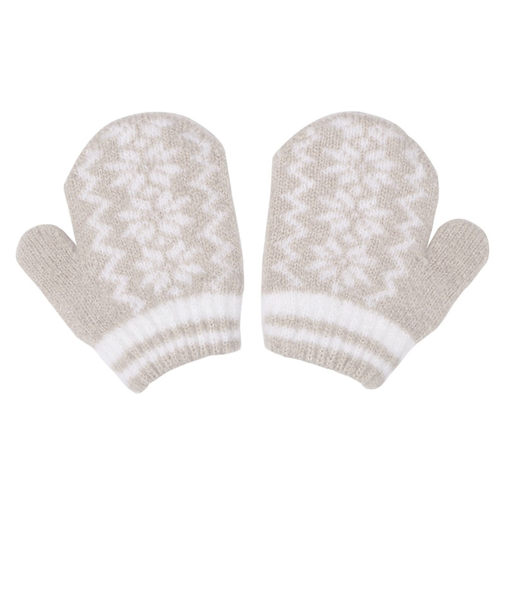 ミトン　雪　ベージュ