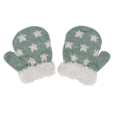 ミトン 星柄フェザー グリーン