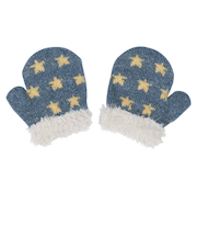 ミトン　星柄フェザー　ブルー