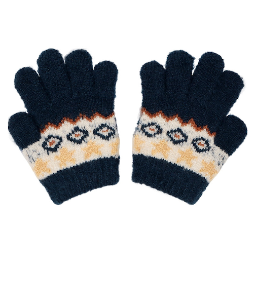 5指　星幾何学柄　ネイビー