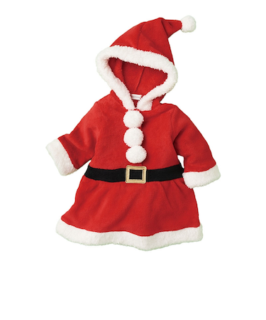 [ベビー]サンタカバーオールスカート フードタイプ レッド