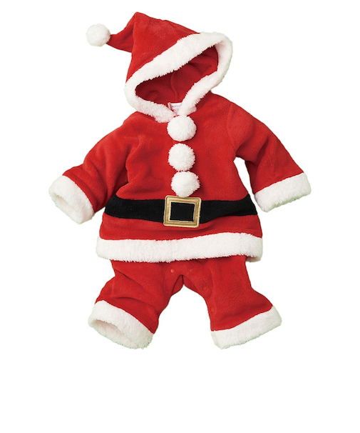 [ベビー]サンタカバーオールズボン フードタイプ レッド