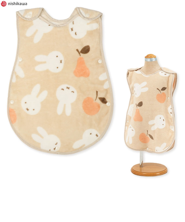 [50～80cm]新生児から使える綿マイヤースリーパー ミッフィー ベージュ