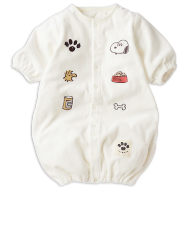 長袖　ドレスオール　スヌーピー　フロントモチーフ