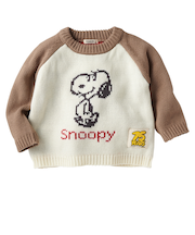 [ベビー]プルオーバーニット　SNOOPY75　ベージュ