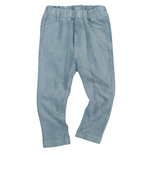 [ベビー]いつものパンツ　10分丈　ニットコール　ブルー