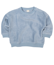 [ベビー]長袖　トレーナー　ニットコール　ブルー