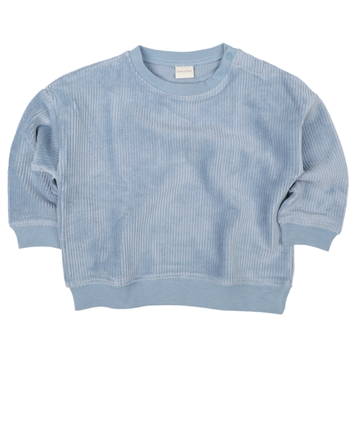 [ベビー]長袖　トレーナー　ニットコール　ブルー