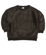 [キッズ]長袖　トレーナー　ニットコール　チャコールグレー