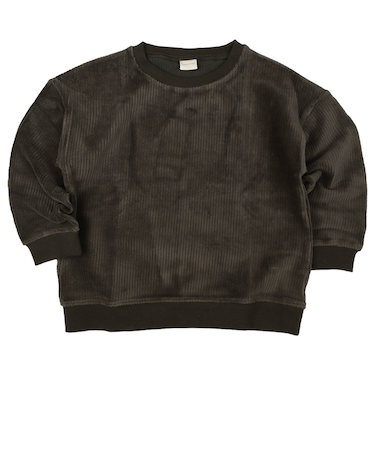 [キッズ]長袖　トレーナー　ニットコール　チャコールグレー