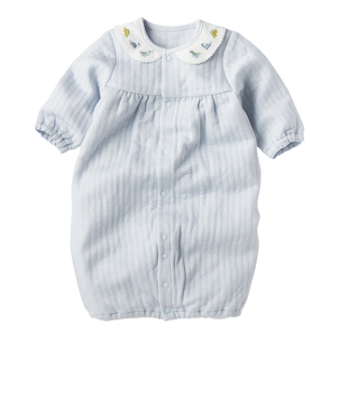 長袖ドレスオール　ふんわり　あったか　サックス