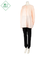 [前開き授乳機能]長袖パジャマふんわりガーゼ裏毛パンツ ピンク