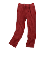 [キッズ]いつものパンツ　10分丈　ニットコール　ワイン