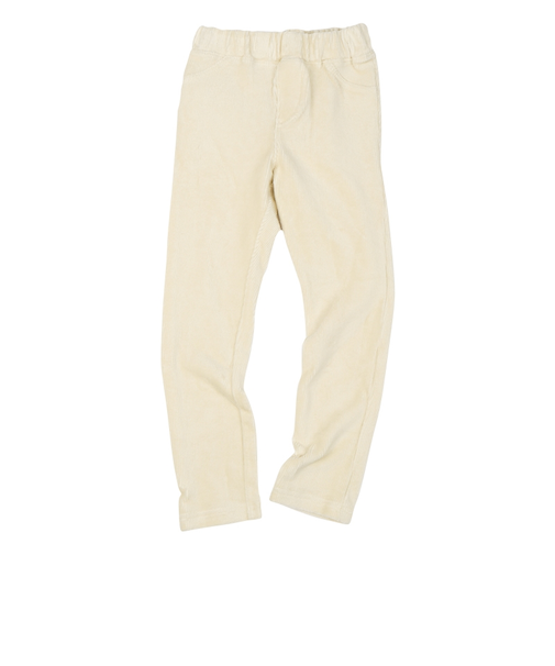[キッズ]いつものパンツ　10分丈　ニットコール　ベージュ