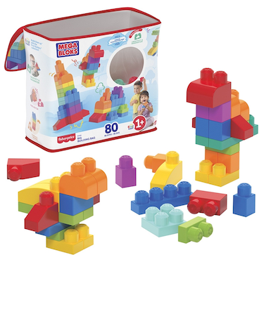 1才からのメガブロック　たっぷり80個ブロックパック　ブルー