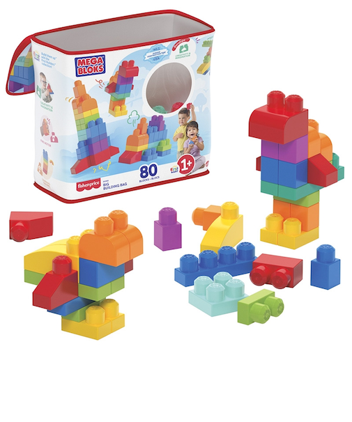 1才からのメガブロック　たっぷり80個ブロックパック　ブルー