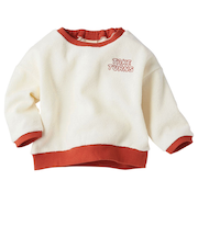 [ベビー]長袖　トレーナー　ワンポイント刺しゅう　アイボリー