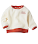 [ベビー]長袖　トレーナー　ワンポイント刺しゅう　アイボリー