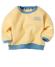 [ベビー]長袖　トレーナー　ワンポイント刺しゅう　イエロー