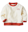[キッズ]長袖　トレーナー　ワンポイント刺しゅう　アイボリー