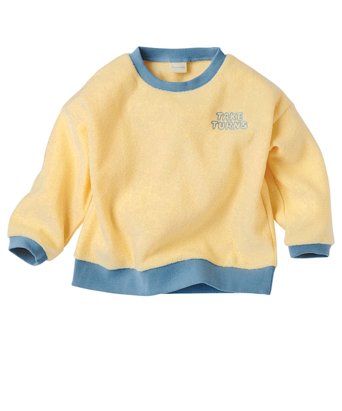キッズ]長袖 トレーナー ワンポイント刺しゅう イエロー