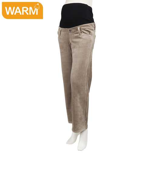 ニットコール裏ベロアソフトタッチパンツ ベージュ