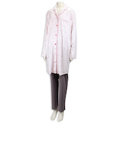 [両脇授乳口付]ママとお腹の赤ちゃんにやさしい長袖パジャマ　チューリップ　オフホワイト