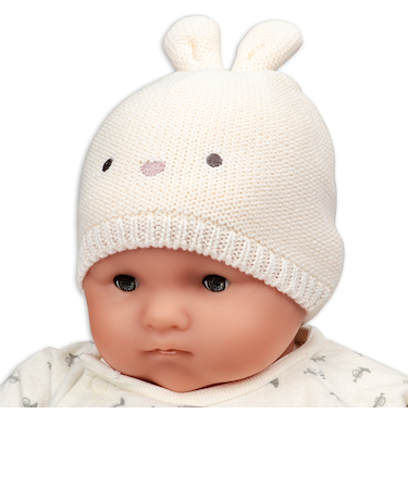 [36～46cm]ニット帽　アニマル　ホワイト