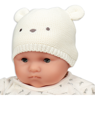 [36～46cm]ニット帽　アニマル　クリーム