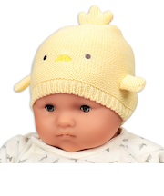 [36～46cm]ニット帽　アニマル　イエロー