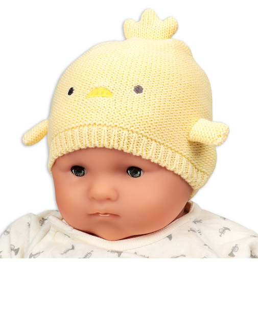 [36～46cm]ニット帽　アニマル　イエロー