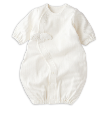 お着替え応援　長袖ドレスオール　簡単時短　オフホワイト