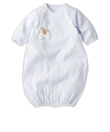 お着替え応援　長袖ドレスオール　簡単時短　サックス