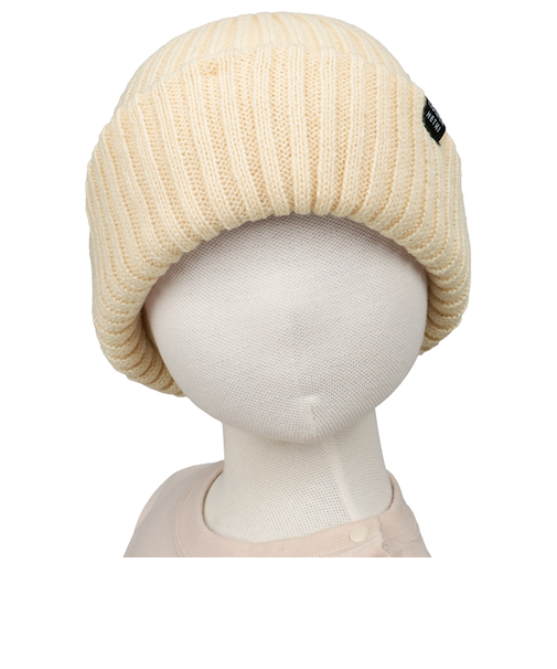 [48~54cm]ニット帽　ワンカラー　アイボリー