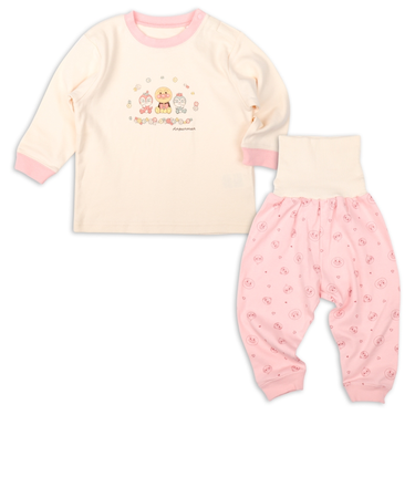 [ベビー]長袖パジャマ　アンパンマン　ピンク