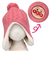 [48～52cm]ニット帽子　アンパンマン　ピンク