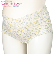 ショーツ　産後も使える仕様　ラクラク花柄 グリーン