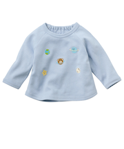 はじめてセパレートトップス　刺しゅう　サックス