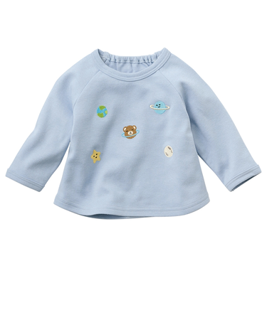 はじめてセパレートトップス　刺しゅう　サックス