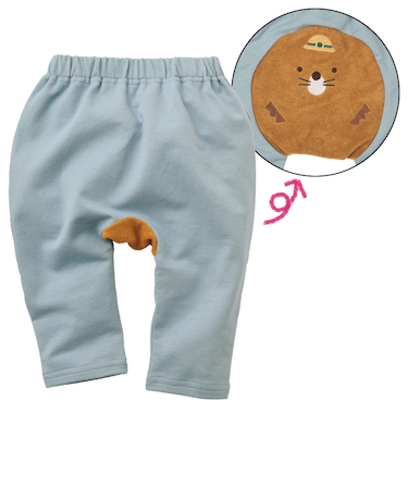 モンキーパンツ　パイルアニマル　サックス