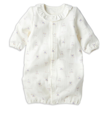 長袖ドレスオール　ふんわりやわらか　オフホワイト