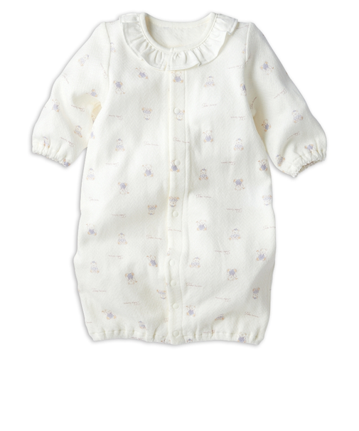 長袖ドレスオール　ふんわりやわらか　オフホワイト