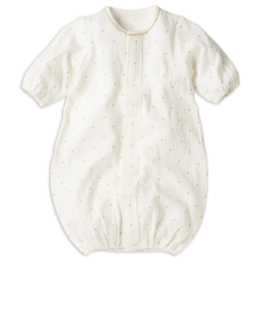 お着替え簡単　なでて留めるササッとドレス　オフホワイト