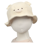 [48～52cm]チューリップハット　クマ　ワッフル　オフホワイト