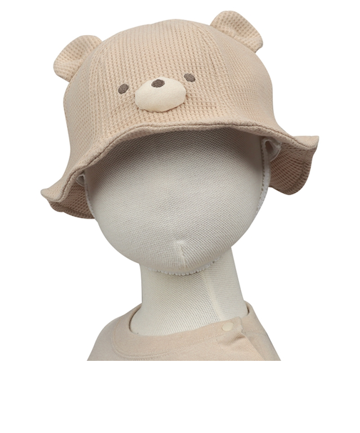 [48～52cm]チューリップハット　クマ　ワッフル　ベージュ