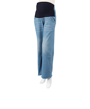 セルフチョキチョキ　デニムストレートパンツ ブルー